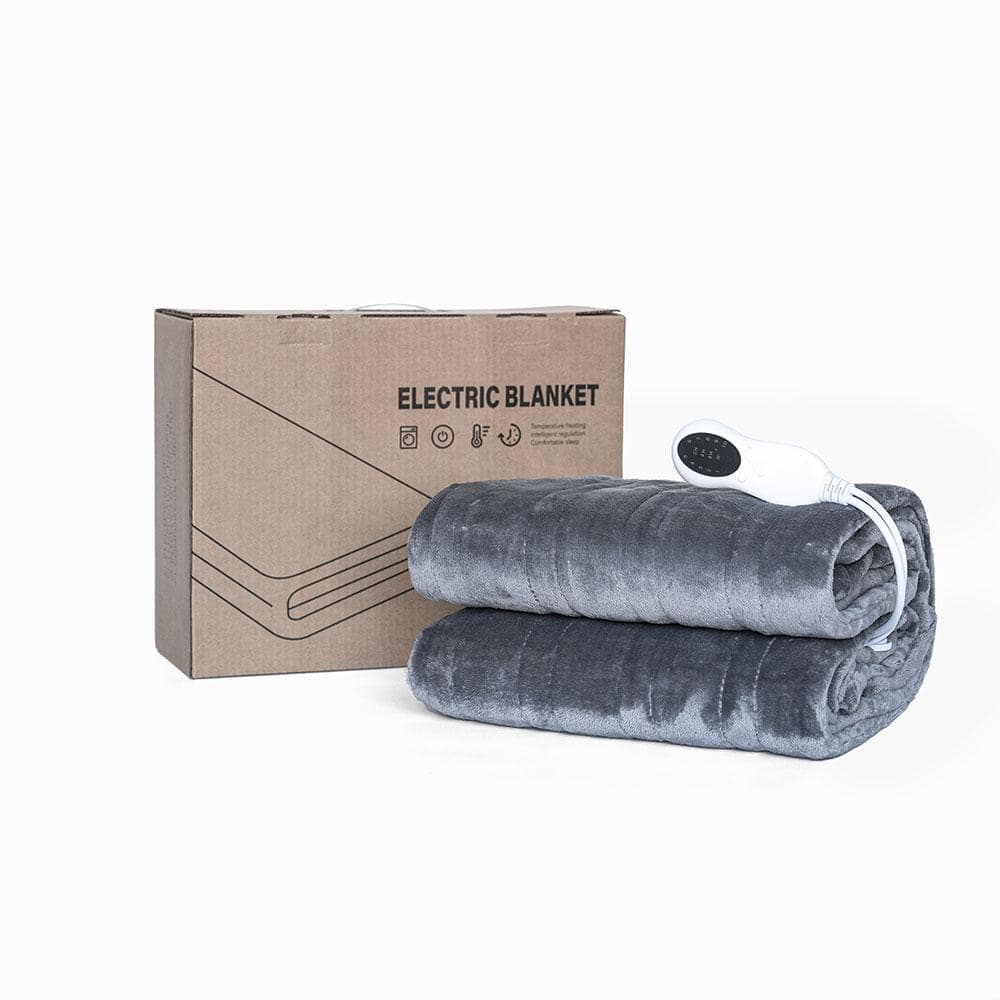 Afoxsos 63 in. x 51 in. Electric Heated Blanket in Gray Soft