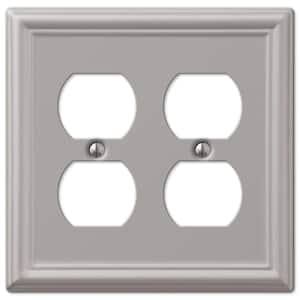 Ascher 2 Gang Duplex Steel Wall Plate - Brushed Nickel