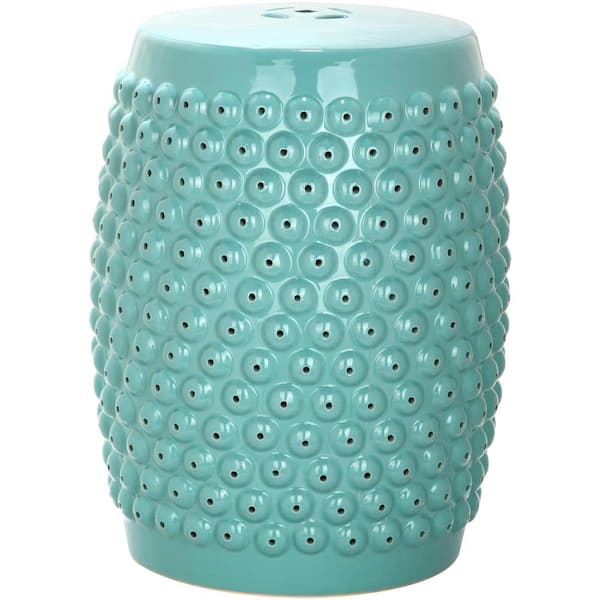 SAFAVIEH Stella Nail Aqua Head Ceramic Garden Stool