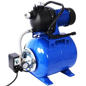 1.6 HP Submersible Fountain Irrigation Pump in Blue with Pressure Tank