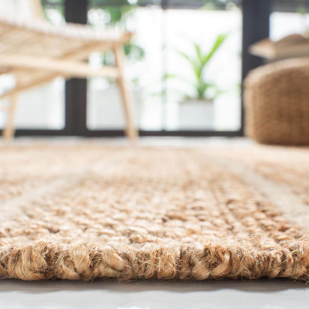 Natural Light Grey Handwoven Wool and Cotton Area Rug