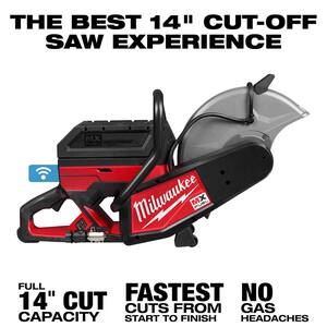MX FUEL 14 in. Lithium-Ion Cordless Cut Off Saw Kit with 2 Chargers and 4 Lithium-Ion REDLITHIUM XC406 Batteries