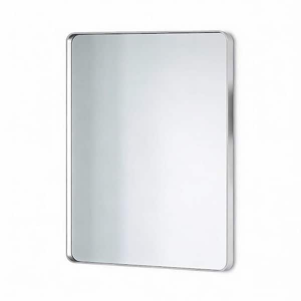 Bathroom Brushed Nickel 40 in. W x 36 in. H Modern Rectangle Aluminum Framed Mirror