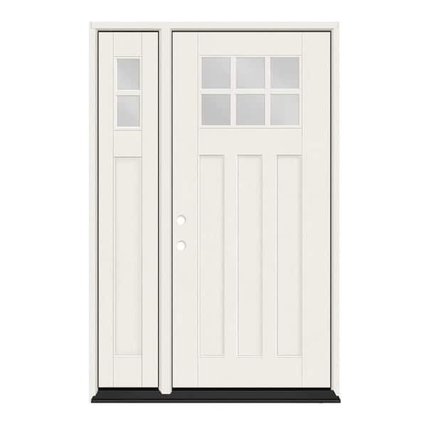 Regency 53 in. x 80 in. 6L Toplite Clear Glass RHIS Unfinished Fiberglass Prehung Front Door w/14 in. SL 4-9/16 in. Jamb