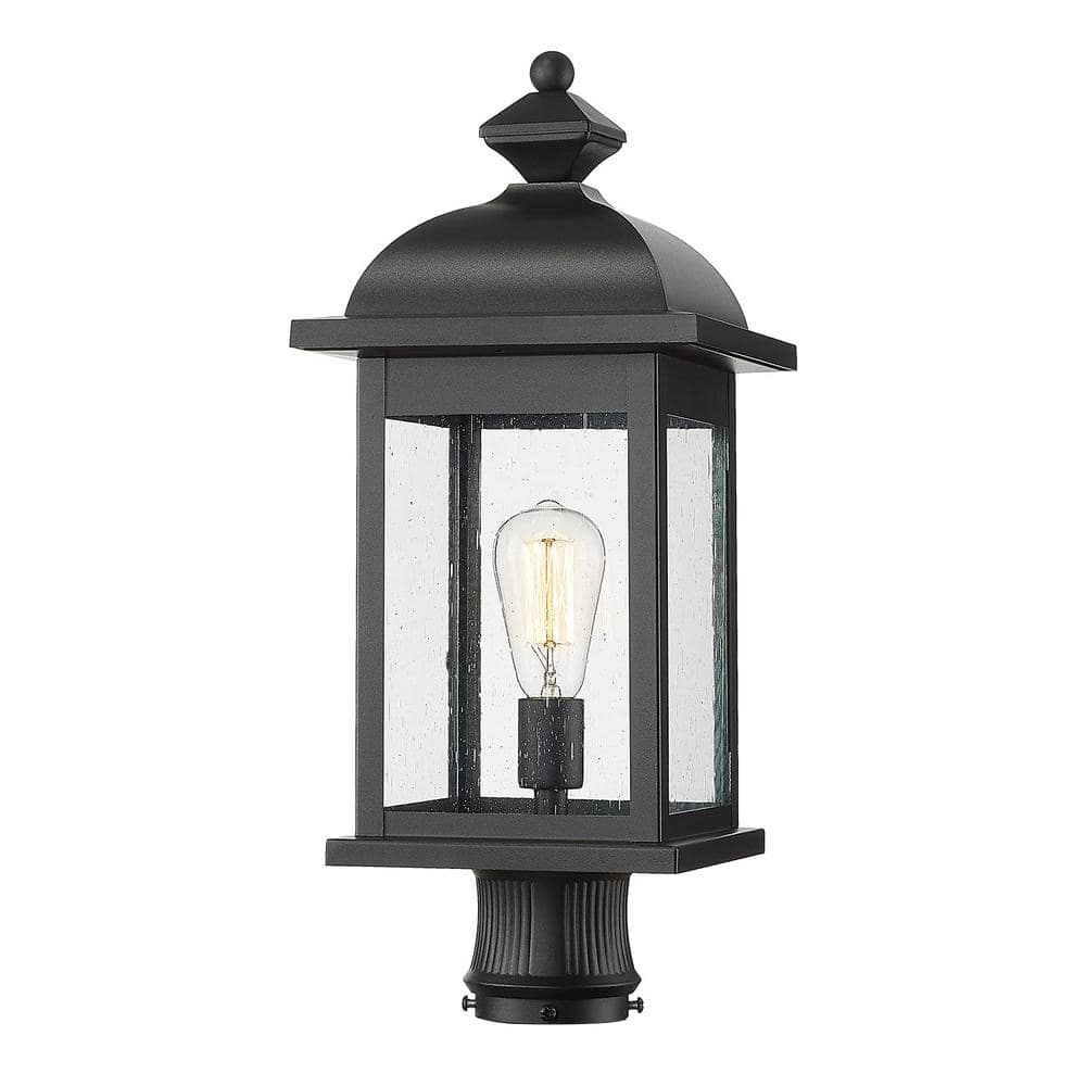 1-Light Black Metal Hardwired Outdoor Waterproof Post Light with No Bulbs Included price history on PriceWatchPro