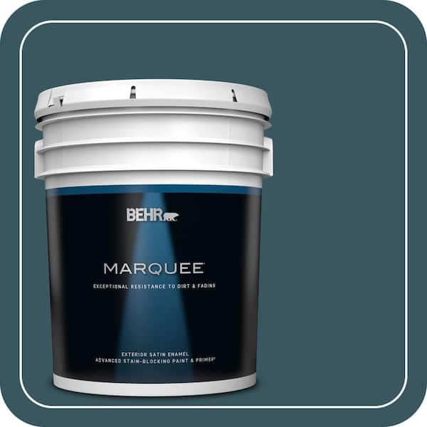 BEHR MARQUEE 5 gal. #520F-7 Kingfisher Satin Enamel Exterior Paint & Primer