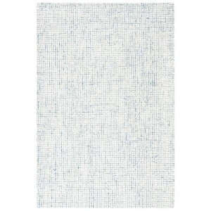 Abstract Ivory/Blue Doormat 2 ft. x 4 ft. Geometric Gradient Area Rug