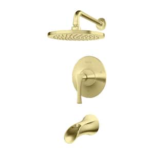 Rhen 1-Handle Tub and Shower Trim Kit in Brushed Gold (Valve Not Included)