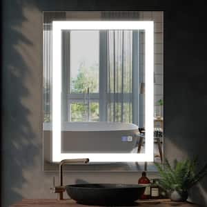 28 in. W x 36 in. H Rectangular Frameless Wall Backlit FrontLit LED Bathroom Vanity Mirror in Silver, Anti Fog, Dimmable