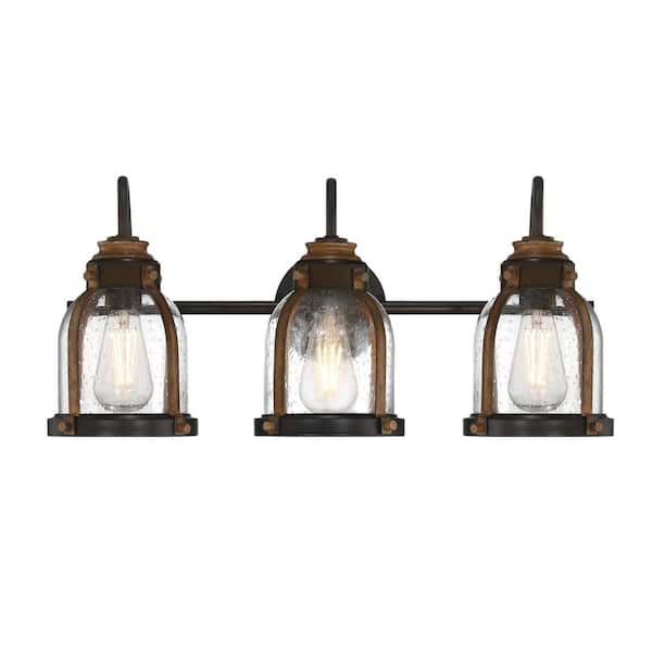 Westinghouse Cindy 24 in. 3-Light Oil-Rubbed Bronze with Barnwood Accents Vanity Light