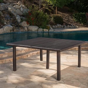 Fiona 30 in. Multi-Brown Square Metal Outdoor Dining Table