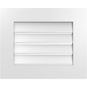 22 in. x 18 in. Vertical Surface Mount PVC Gable Vent: Functional with Standard Frame