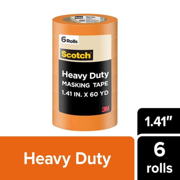 Scotch 1.41 in. x 60.1 yds. Heavy Duty Grade Masking Tape (6 Rolls/Pack)