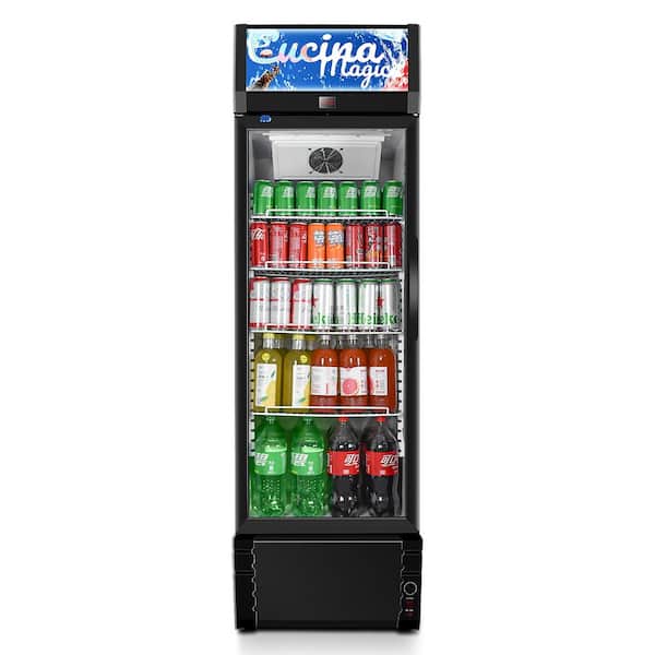 JEREMY CASS 12.5 cu.ft. Commercial Refrigerator, Glass Door Display Refrigerator, with Adjustable Shelves and LED Light-Black