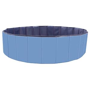63 in. x 63 in. Foldable Round PVC Kiddie, Baby Dog Swimming Pool, Bathing Tub Playmat Kids Pool in Blue