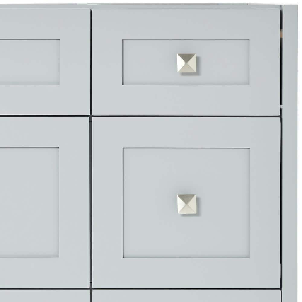Gray Solid Wood Freestanding Bathroom Vanity with Marble Top