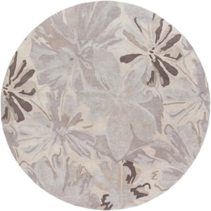 Amaranthus Gray 4 ft. x 4 ft. Round Indoor Area Rug