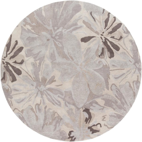 Livabliss Amaranthus Gray 4 ft. x 4 ft. Round Indoor Area Rug