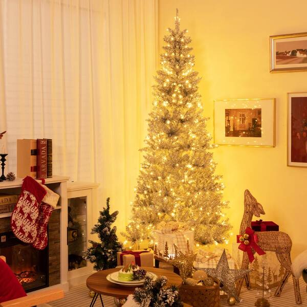 White Ceramic Christmas Tree With Multicolored Lights Antique Farmhouse