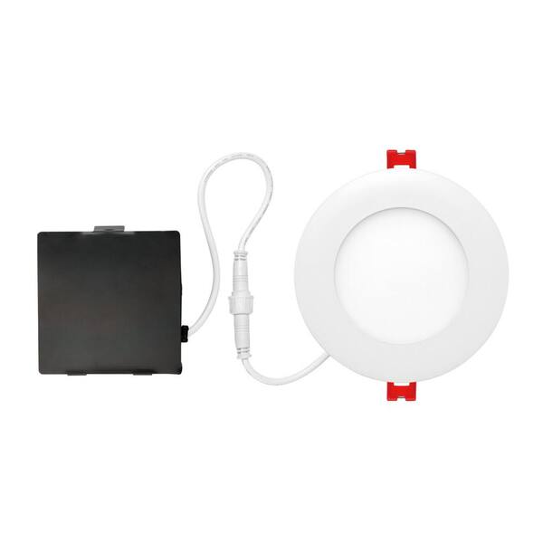 Globe Electric Ultra Slim Designer Series 4 In White Integrated Led Recessed Kit Pack 91260 White Integrated Led Recessed Kit, Home Depot Recessed Lights 4 Pack