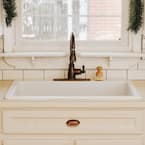 Jackson 33 in. 3-Hole Drop-in Single Bowl Crisp White Fireclay Kitchen Sink