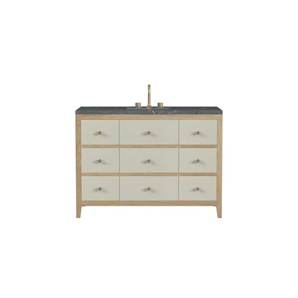 Celeste 48.0 in. W x 23.5 in. D x 36 in. H Single Bathroom Vanity Sunwashed Quartz Oak