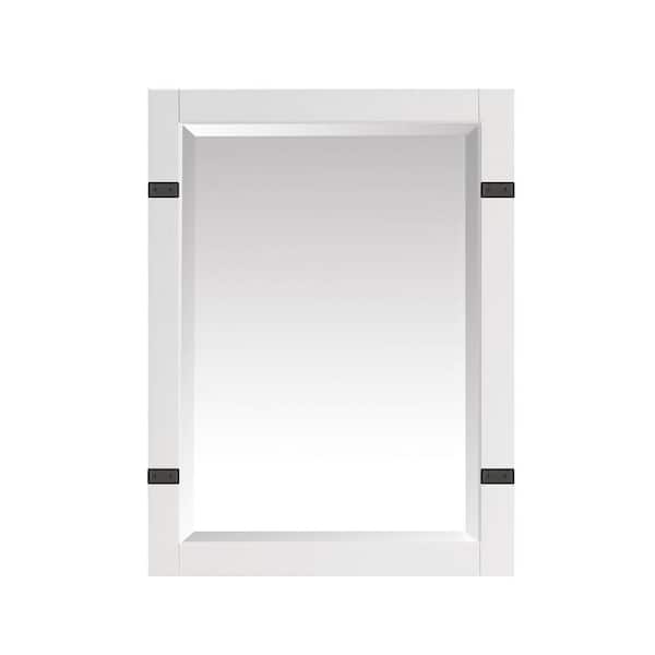 Home Decorators Collection Westwell 24 in. W x 32 in. H Rectangular Wood Framed Wall Bathroom Vanity Mirror in White