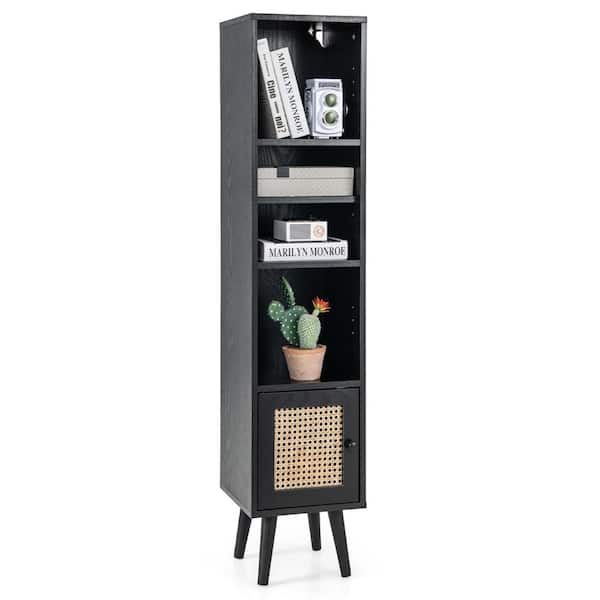 Costway Black 54 in. H Storage Cabinet with 4 of Shelves