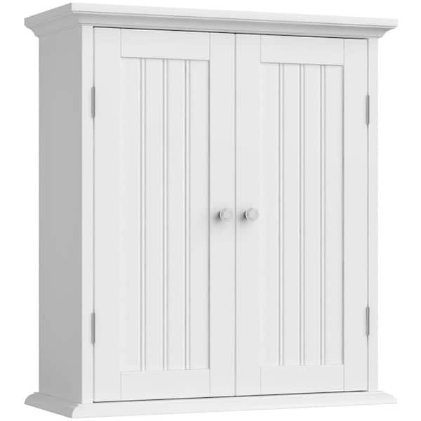 21.1 in. W x 8.8 in. D x 24 in. H White Bathroom Over The Toilet Wall Cabinet