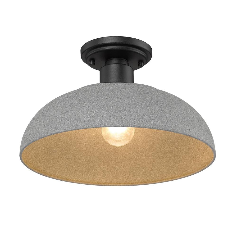 Levitt Black and Gray Aluminum Indoor/Outdoor Semi-Flush Mount Light
