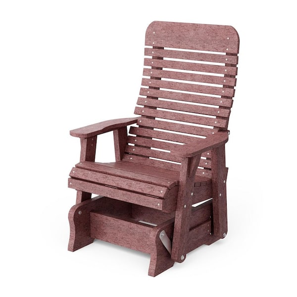Wildridge Signature 1-Person Cherrywood Plastic Outdoor Glider