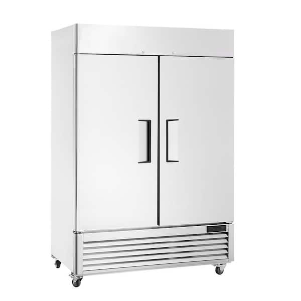 Commercial Refrigerator 44.21 cu. ft. 54.4 in.W 2 Doors w/ 8 Shelves 33 to 41℉ Temp Control 4 Wheels Silver 2025 Upgrade