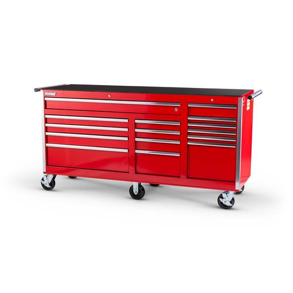 International Tech Series 75 in. 15-Drawer Roller Cabinet Tool Chest in Red