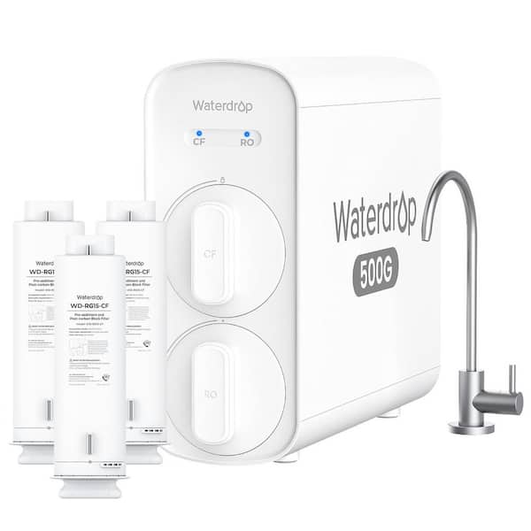 WD-G5P500 Reverse Osmosis Water Filter NSF/ANSI 372 Certified 7 Stage 500G 2:1 Pure to Drain Extra 3 WD-G5P500-CF Filter