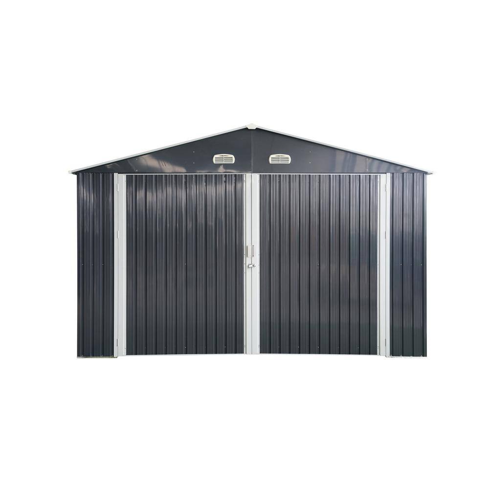 13 ft. W x 20 ft. D Outdoor Metal Storage Shed with 2 Doors and 4 Vents, Ba