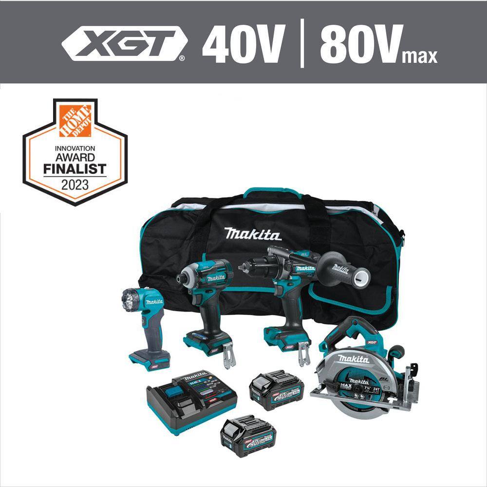 Makita 40V Max XGT Brushless Cordless 4Piece Combo Kit (Hammer Driver