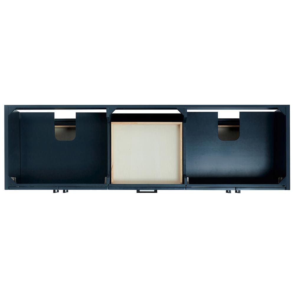 Midnight Blue Double Sink Vanity with Italian Carrara Marble Top