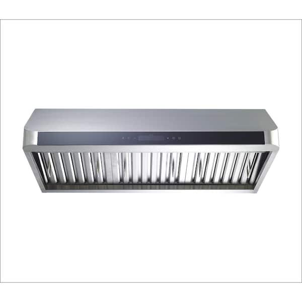 Winflo 30 in. 466 CFM Convertible Under Cabinet Range Hood in Stainless Steel with Baffle Filters and Touch Control