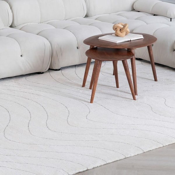 7 ft. x 10 ft. Cream and Beige Abstract Area Rug