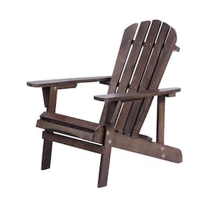 Outdoor Dark Brown Pine Wood Adirondack Chair (1-Pack)