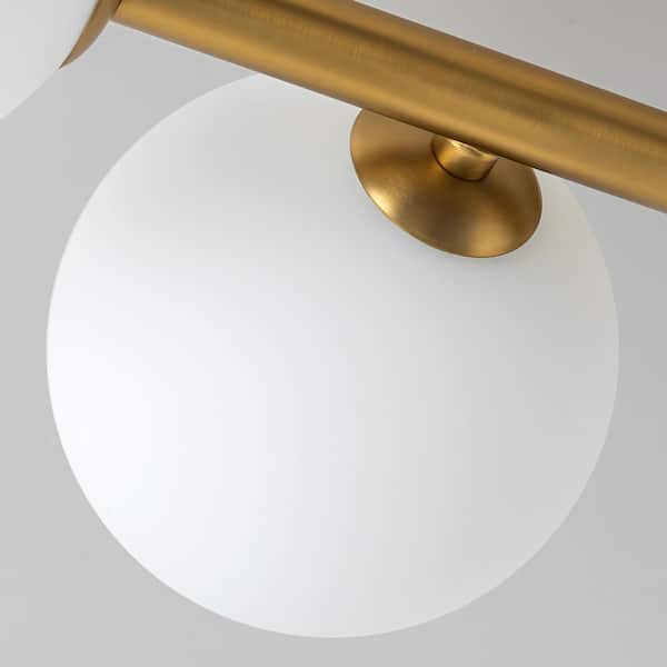 LLHZSY Lucie 26.38 in. 5-Light Gold Modern Linear Semi-Flush Mount