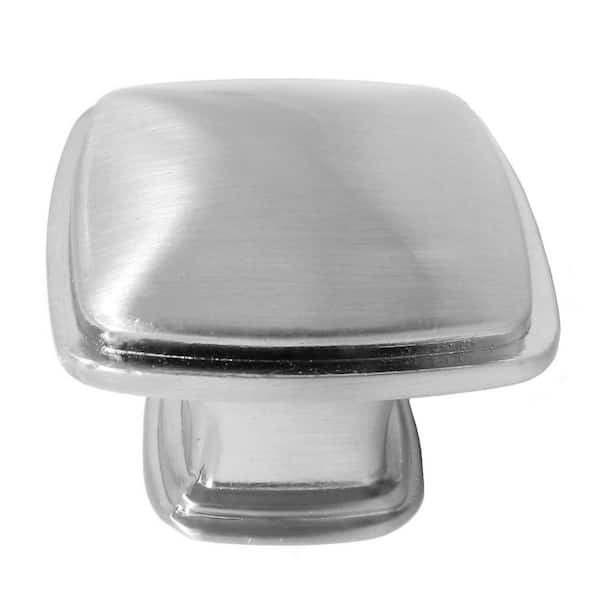 Stone Mill Hardware Providence 1-1/4 in. Satin Nickel Square Cabinet Knob