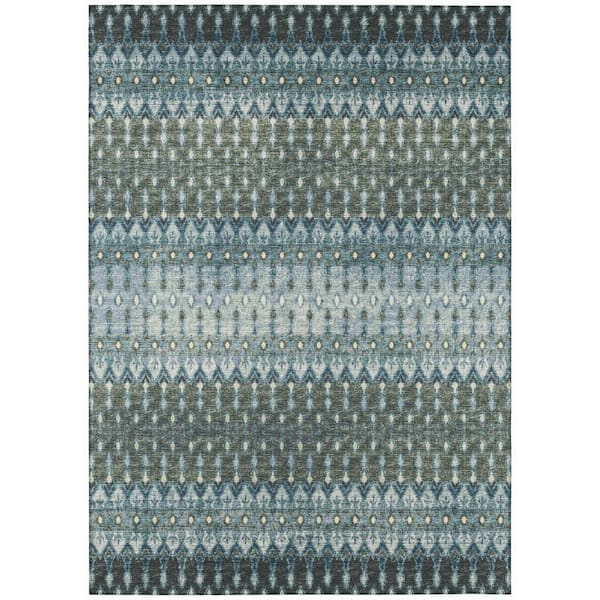 Addison Rugs Evolve Mineral Blue 5 ft. x 7 ft. 6 in. Ikat Area Rug
