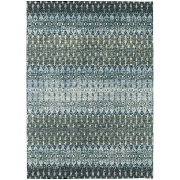 Addison Rugs Evolve Mineral Blue 8 ft. x 10 ft. Ikat Area Rug