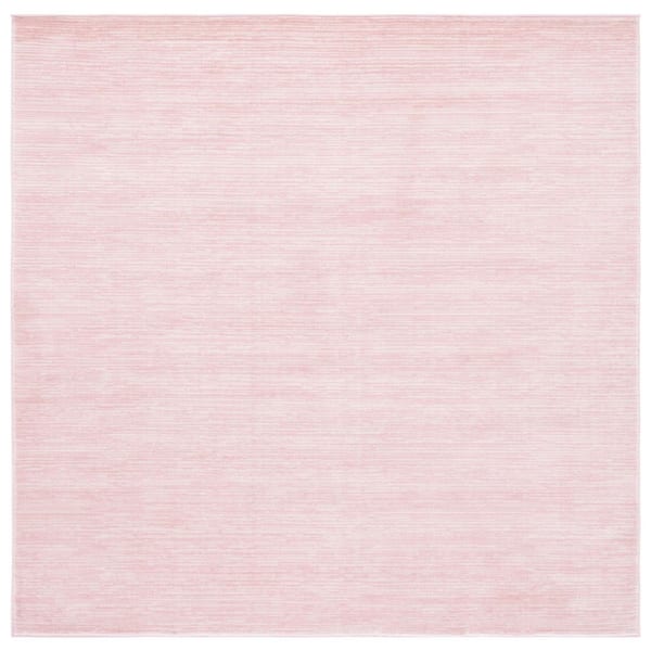 Vision Pink 8 ft. x 8 ft. Solid Marle Square Area Rug