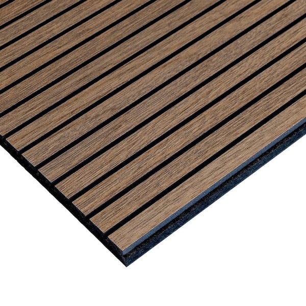 1/2 in. x 9 in. x 98 in. Walnut Bosco Decorative Wall Panel Micro Flute (4-Pack)
