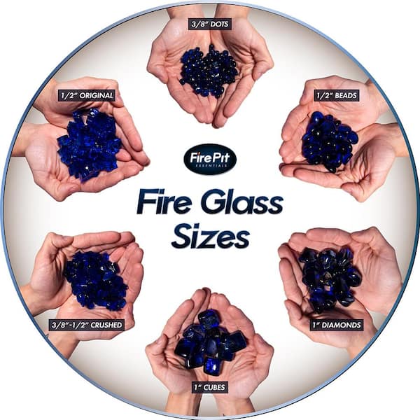 Fire Pit Essentials 10 lbs. Semi-Reflective Deep Sea Blue Fire Glass Beads for Indoor and Outdoor Fire Pits or Fireplaces