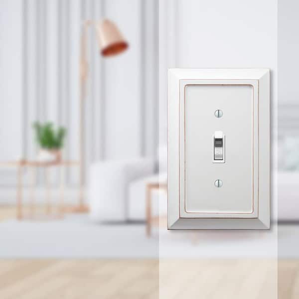 Savannah 1 Gang Toggle Wood Wall Plate - White
