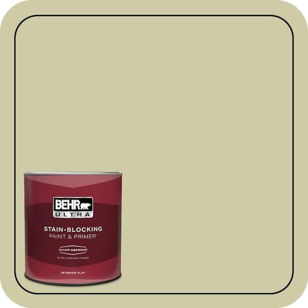 BEHR ULTRA 1 qt. #ICC-58 Crisp Celery Extra Durable Flat Interior Paint & Primer