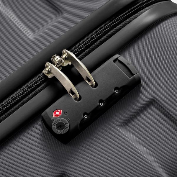 Qualler 3-Piece Gray Hardside Lightweight Durable Suitcase Luggage